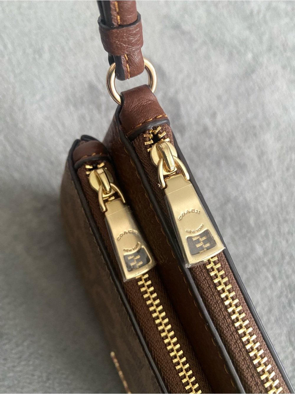 Coach Signature Tan Wristlet Clutch - Picture 10 of 15